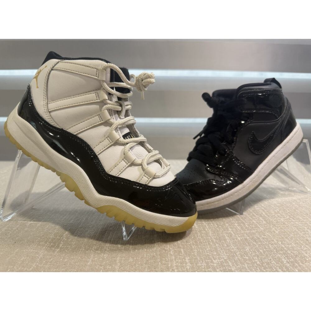 Jordan 11s & Jordan 1 Mid SE (PS) Black/White Kids kids bundle 3Y Both